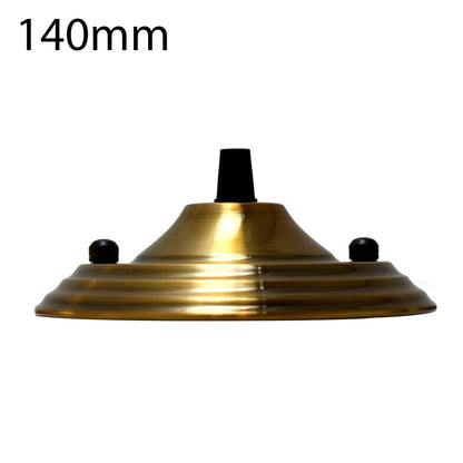 Flat Fit Ceiling Rose 100-200 mm – Hook, Bell & Square Styles - Yellow Brass, 140 mm, Single