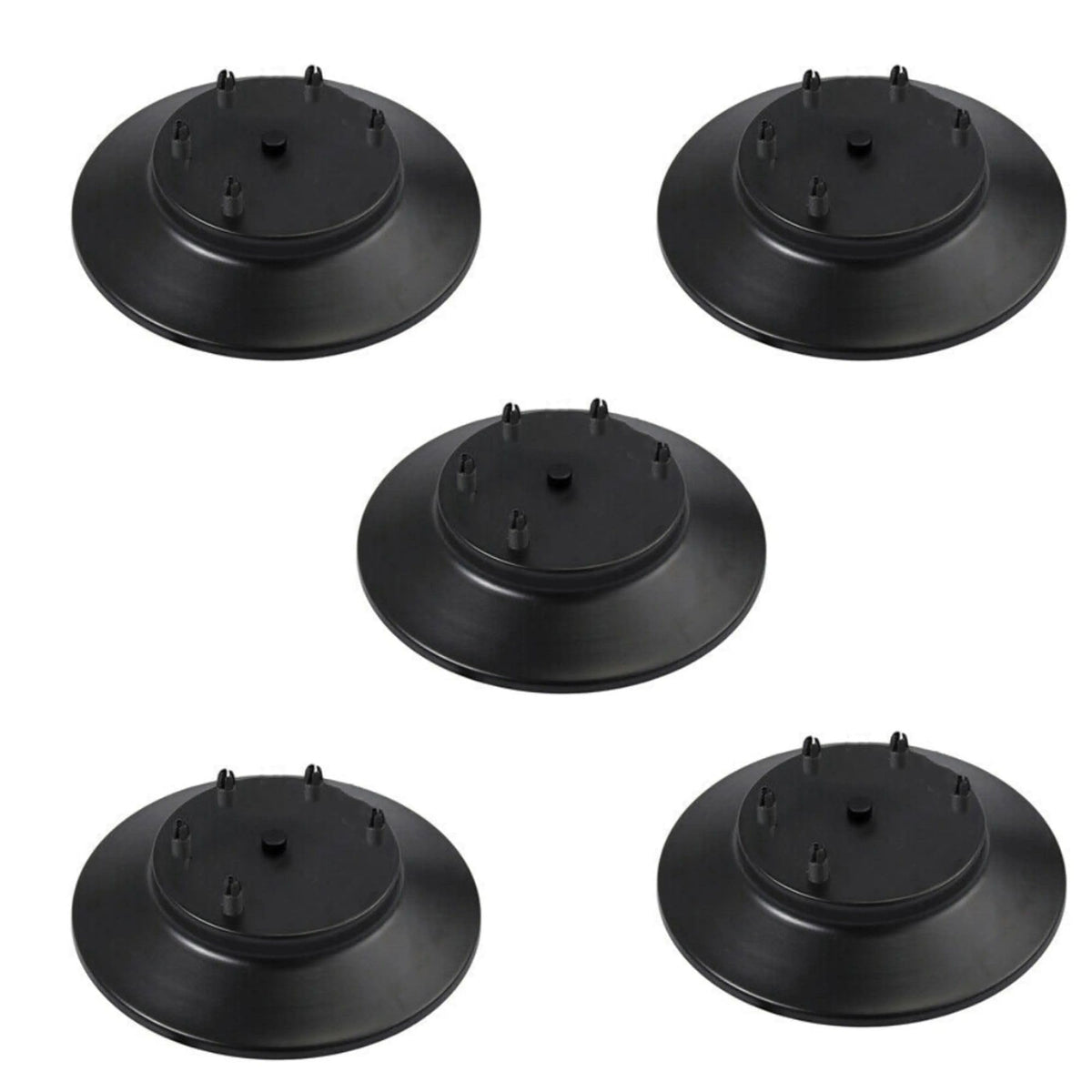 Flat Fit Ceiling Roses & Bars – 65 mm to 500 mm, Up to 9 Outlets - Black, 200 mm 5 Outlet, Pack of 5