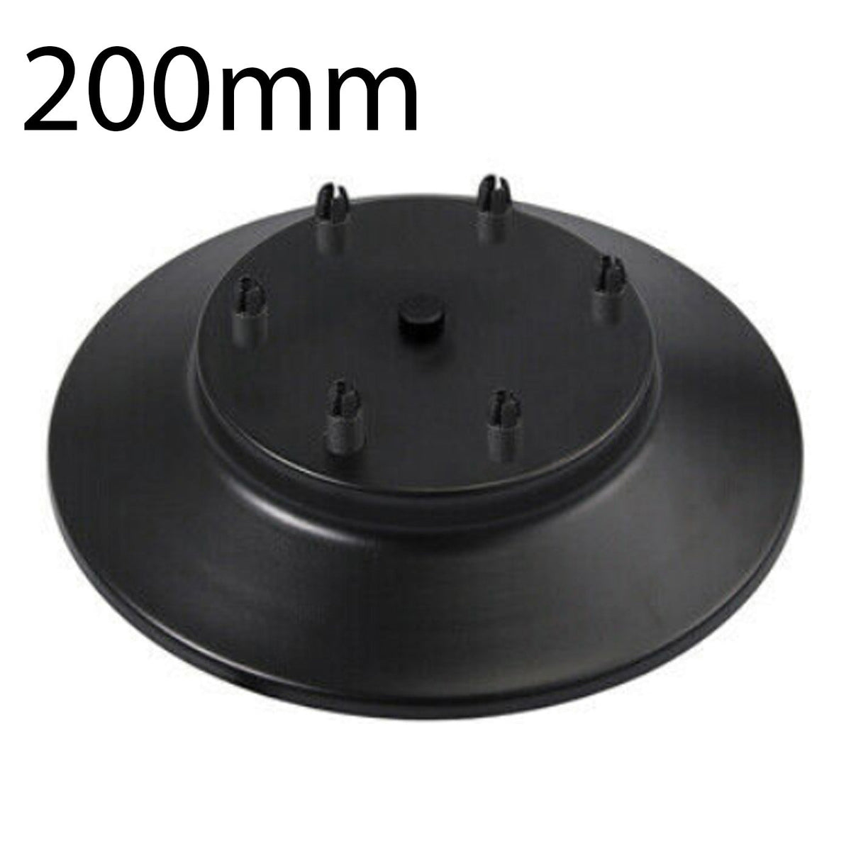 Flat Fit Ceiling Roses & Bars – 65 mm to 500 mm, Up to 9 Outlets - Black, 200 mm 6 Outlet, Single
