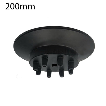 Flat Fit Ceiling Roses & Bars – 65 mm to 500 mm, Up to 9 Outlets - Black, 200 mm 8 Outlet, Single