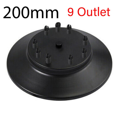 Flat Fit Ceiling Roses & Bars – 65 mm to 500 mm, Up to 9 Outlets - Black, 200 mm 9 Outlet, Single