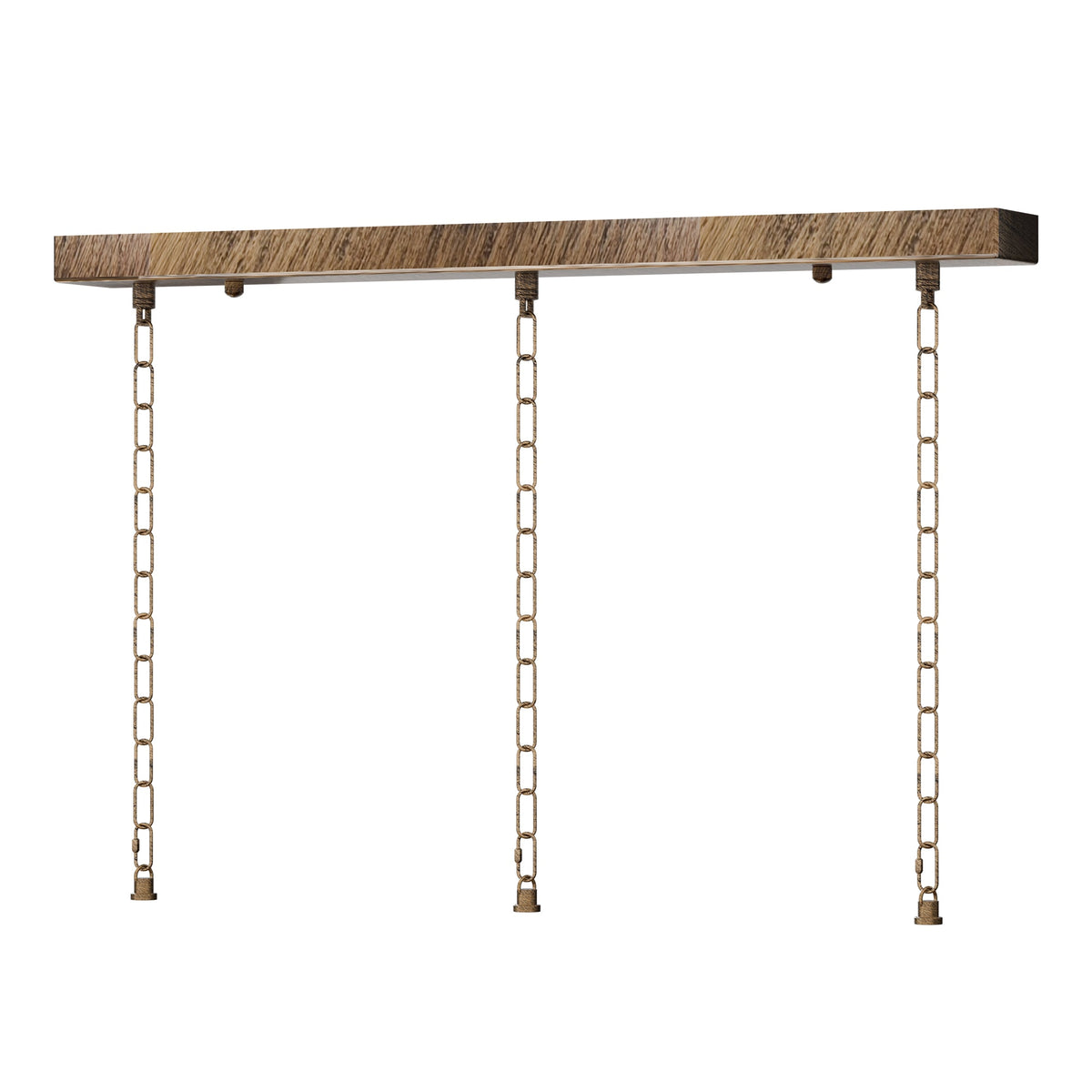Flat Fit Ceiling Roses & Bars – 65 mm to 500 mm, Up to 9 Outlets - Brushed Copper, 500 mm Bar, 3 x 50 cm Chains, Single