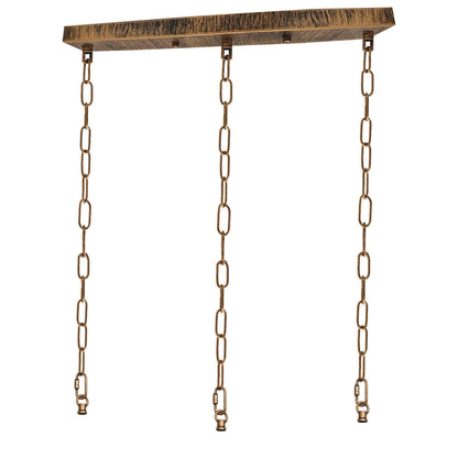 Flat Fit Ceiling Roses & Bars – 65 mm to 500 mm, Up to 9 Outlets - Brushed Copper, 500 mm Bar, 3 x 60 cm Chains, Single