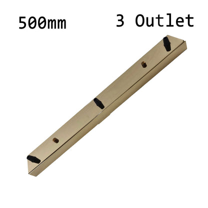 Flat Fit Ceiling Roses & Bars – 65 mm to 500 mm, Up to 9 Outlets - French Gold, 500 mm 3 Outlet Bar, Single