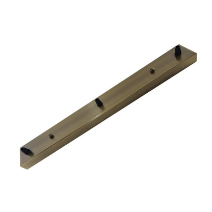 Flat Fit Ceiling Roses & Bars – 65 mm to 500 mm, Up to 9 Outlets - Green Brass, 500 mm 3 Outlet Bar, Single