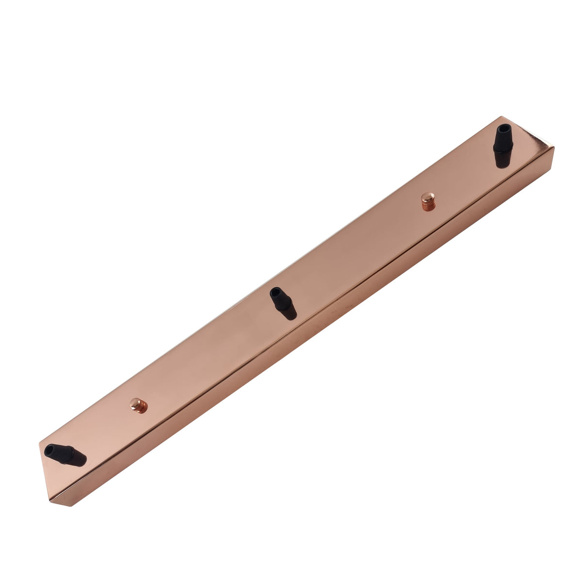Flat Fit Ceiling Roses & Bars – 65 mm to 500 mm, Up to 9 Outlets - Rose Gold, 500 mm 3 Outlet Bar, Single