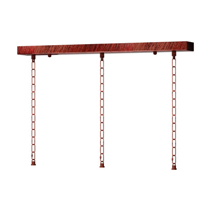 Flat Fit Ceiling Roses & Bars – 65 mm to 500 mm, Up to 9 Outlets - Rustic Red, 500 mm Bar, 3 x 50 cm Chains, Single