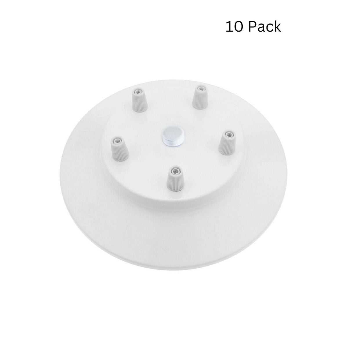 Flat Fit Ceiling Roses & Bars – 65 mm to 500 mm, Up to 9 Outlets - White, 200 mm 5 Outlet, Pack of 10