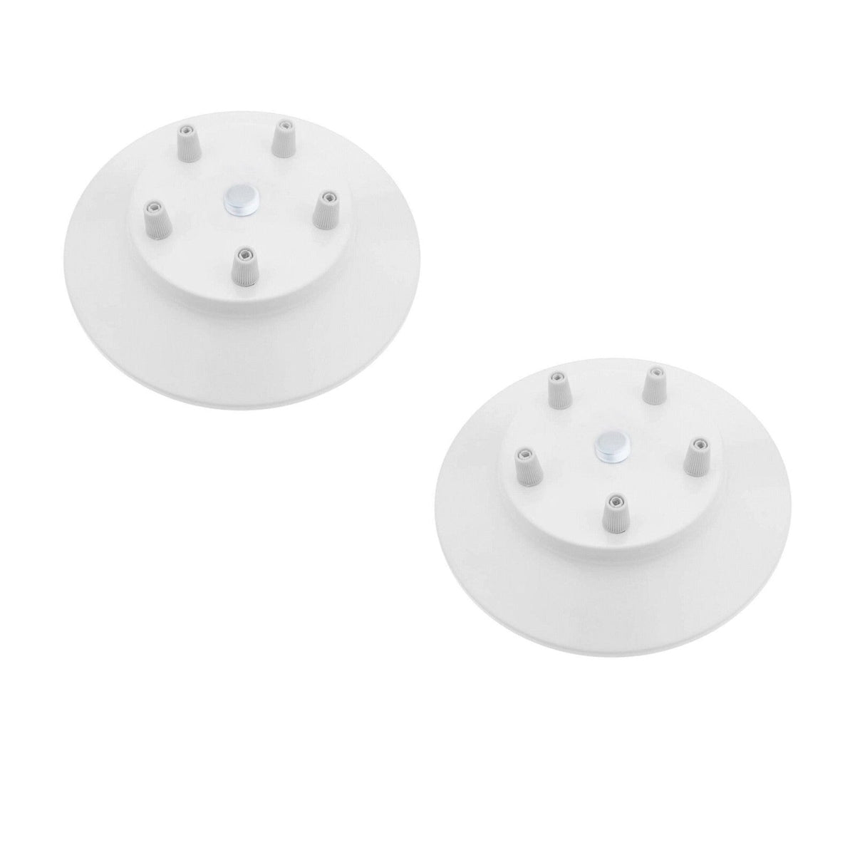 Flat Fit Ceiling Roses & Bars – 65 mm to 500 mm, Up to 9 Outlets - White, 200 mm 5 Outlet, Pack of 2