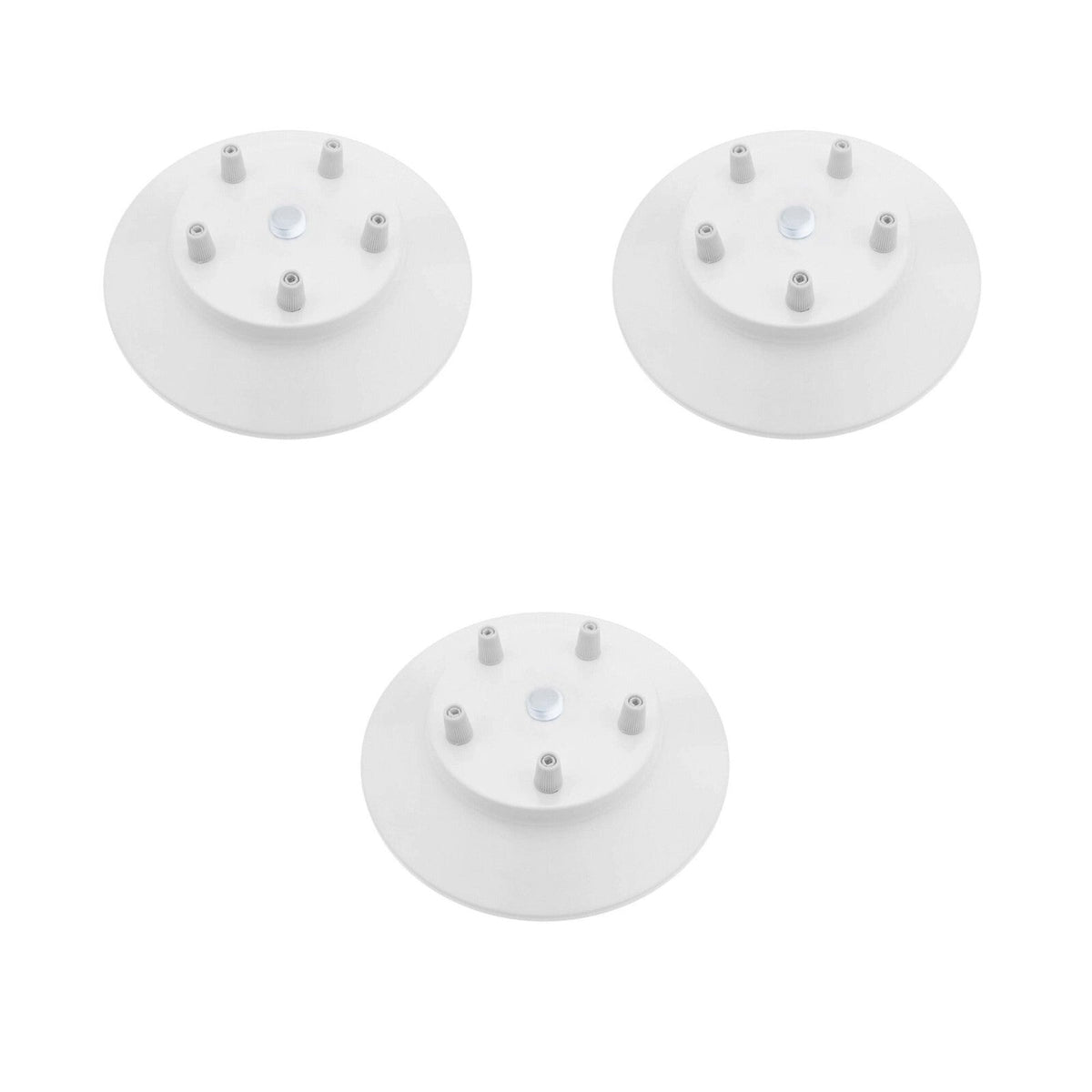 Flat Fit Ceiling Roses & Bars – 65 mm to 500 mm, Up to 9 Outlets - White, 200 mm 5 Outlet, Pack of 3