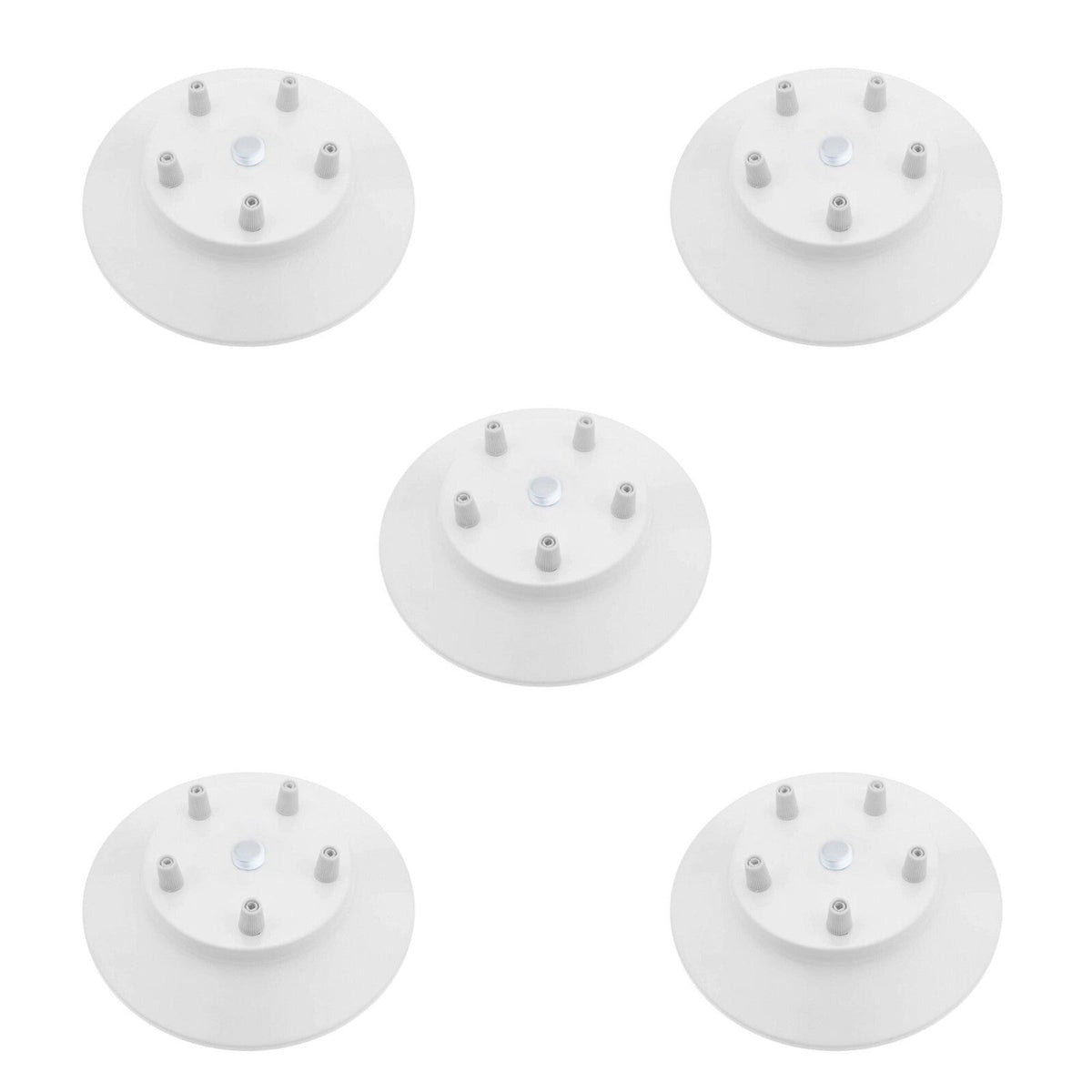 Flat Fit Ceiling Roses & Bars – 65 mm to 500 mm, Up to 9 Outlets - White, 200 mm 5 Outlet, Pack of 5