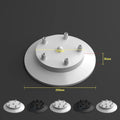 Flat Fit Ceiling Roses & Bars – 65 mm to 500 mm, Up to 9 Outlets - White, 200 mm 5 Outlet, Single