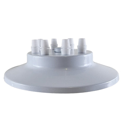 Flat Fit Ceiling Roses & Bars – 65 mm to 500 mm, Up to 9 Outlets - White, 200 mm 7 Outlet, Single