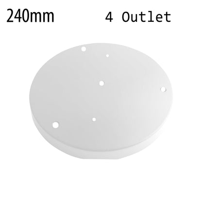 Flat Fit Ceiling Roses & Bars – 65 mm to 500 mm, Up to 9 Outlets - White, 240 mm 4 Outlet, Single