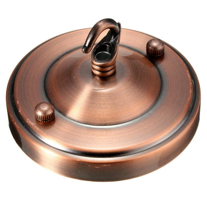 Flat-Fit Ceiling Rose with Hook – 5 Plate Styles, 8 Finishes - Copper, Domed Plate, Hook, Single