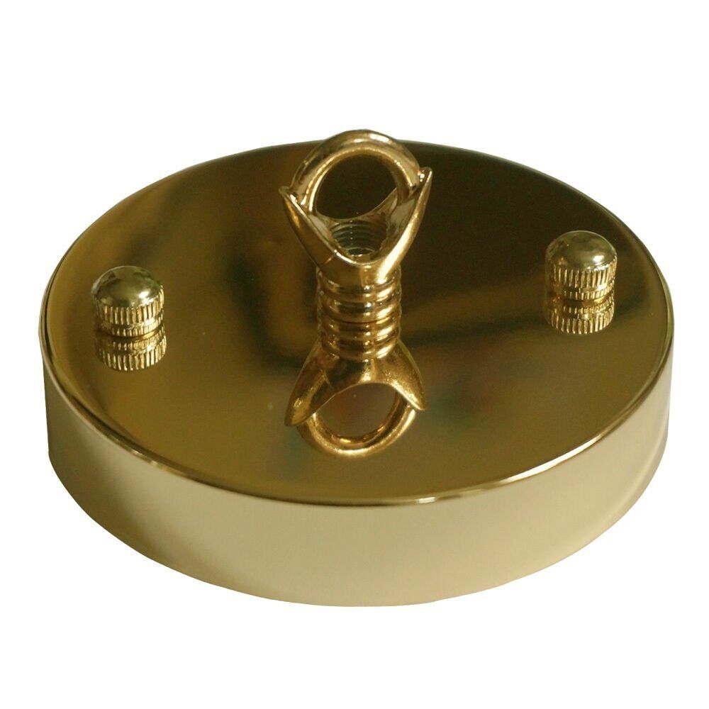Flat-Fit Ceiling Rose with Hook – 5 Plate Styles, 8 Finishes - French Gold, 100 mm Flat Plate, Hook, Single
