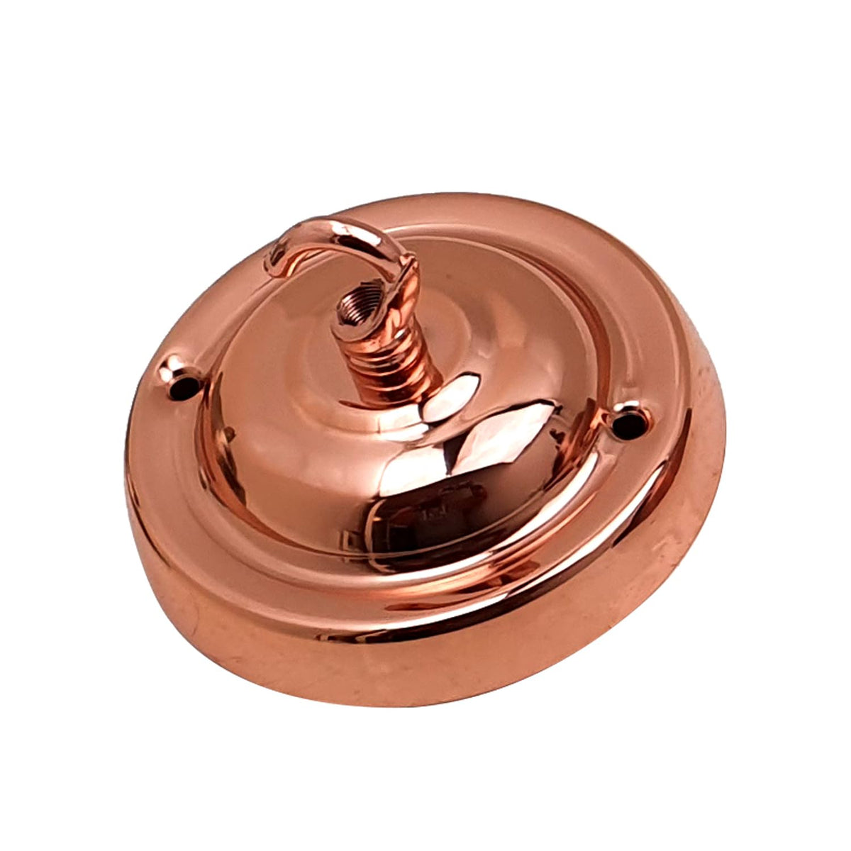 Flat-Fit Ceiling Rose with Hook – 5 Plate Styles, 8 Finishes - Rose Gold, Bell Plate, Hook, Single