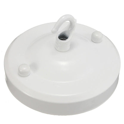 Flat-Fit Ceiling Rose with Hook – 5 Plate Styles, 8 Finishes - White, Domed Plate, Hook, Single