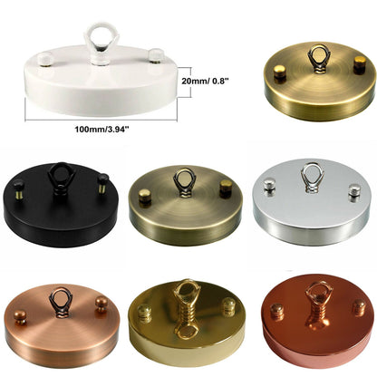 Flat-Fit Ceiling Rose with Hook – 5 Plate Styles, 8 Finishes
