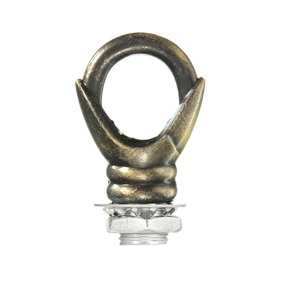 Ceiling Rose Loop Hook – M10 Thread, 8 Finishes - Green Brass, Standard, Single
