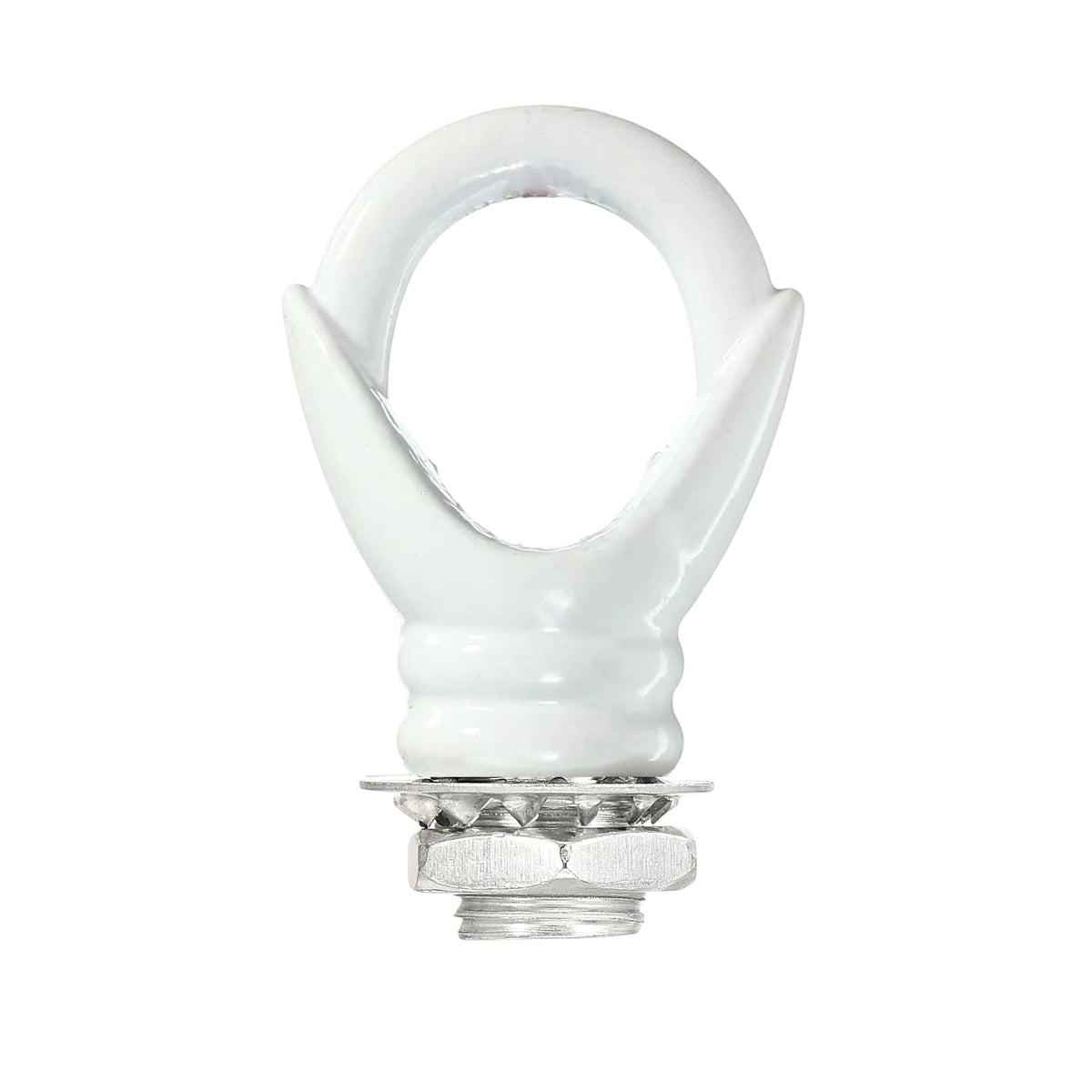 Ceiling Rose Loop Hook – M10 Thread, 8 Finishes - White, Standard, Single