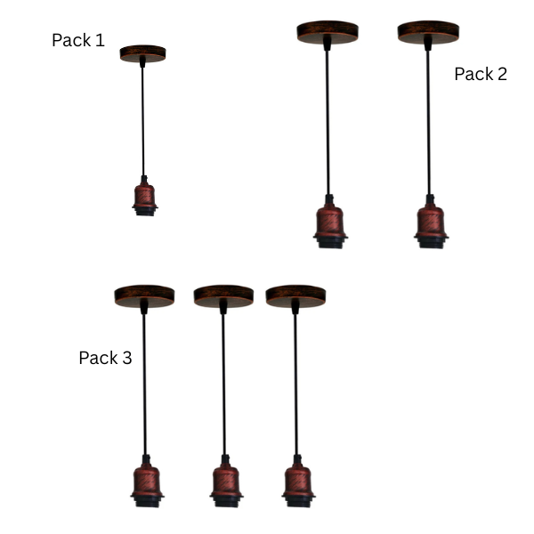 Retro Pendant Light Fitting – Brushed Brass or Copper, Many Shades - photo 15