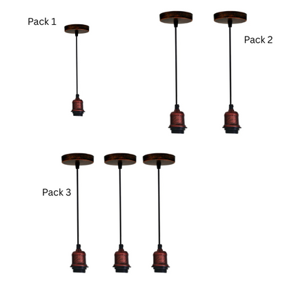 Retro Pendant Light Fitting – Brushed Brass or Copper, Many Shades - photo 15