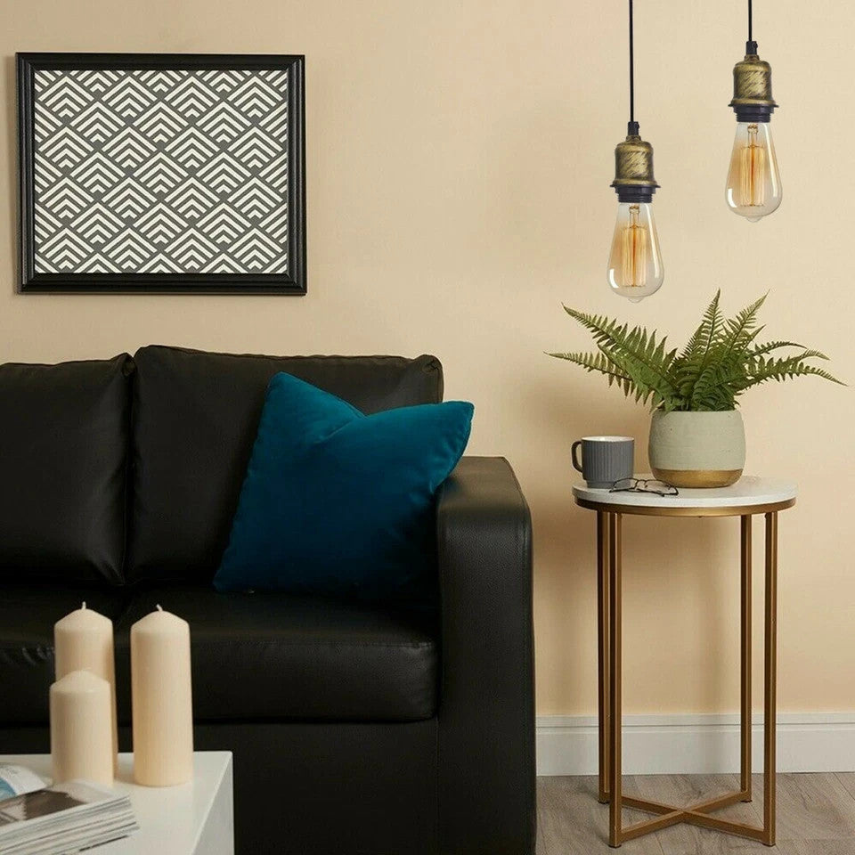 Retro Pendant Light Fitting – Brushed Brass or Copper, Many Shades - photo 9