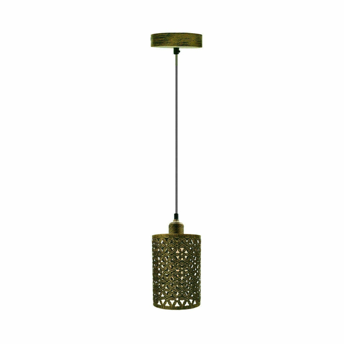 Retro Pendant Light Fitting – Brushed Brass or Copper, Many Shades - photo 38