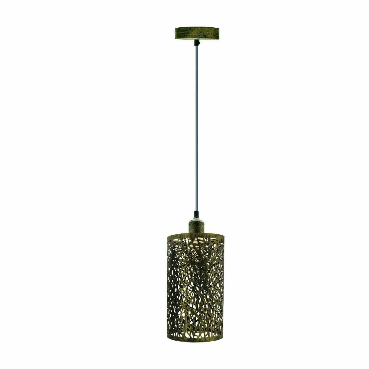 Retro Pendant Light Fitting – Brushed Brass or Copper, Many Shades - photo 40