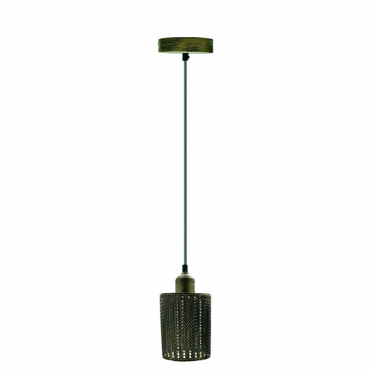 Retro Pendant Light Fitting – Brushed Brass or Copper, Many Shades - photo 41