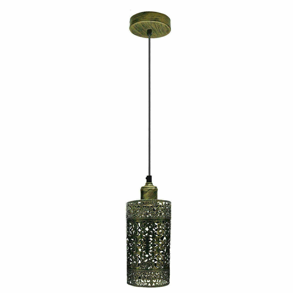Retro Pendant Light Fitting – Brushed Brass or Copper, Many Shades - photo 42