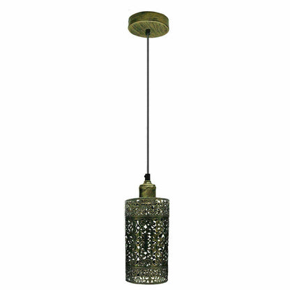 Retro Pendant Light Fitting – Brushed Brass or Copper, Many Shades - photo 42