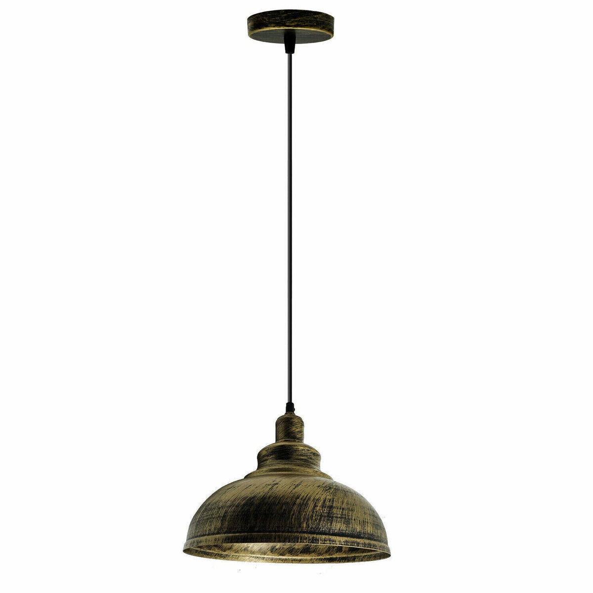 Retro Pendant Light Fitting – Brushed Brass or Copper, Many Shades - photo 20