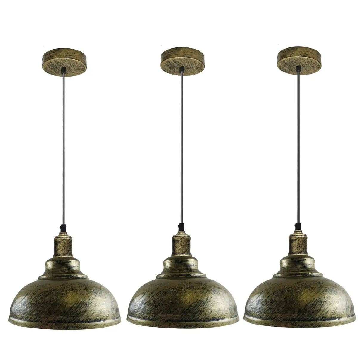 Retro Pendant Light Fitting – Brushed Brass or Copper, Many Shades - photo 21