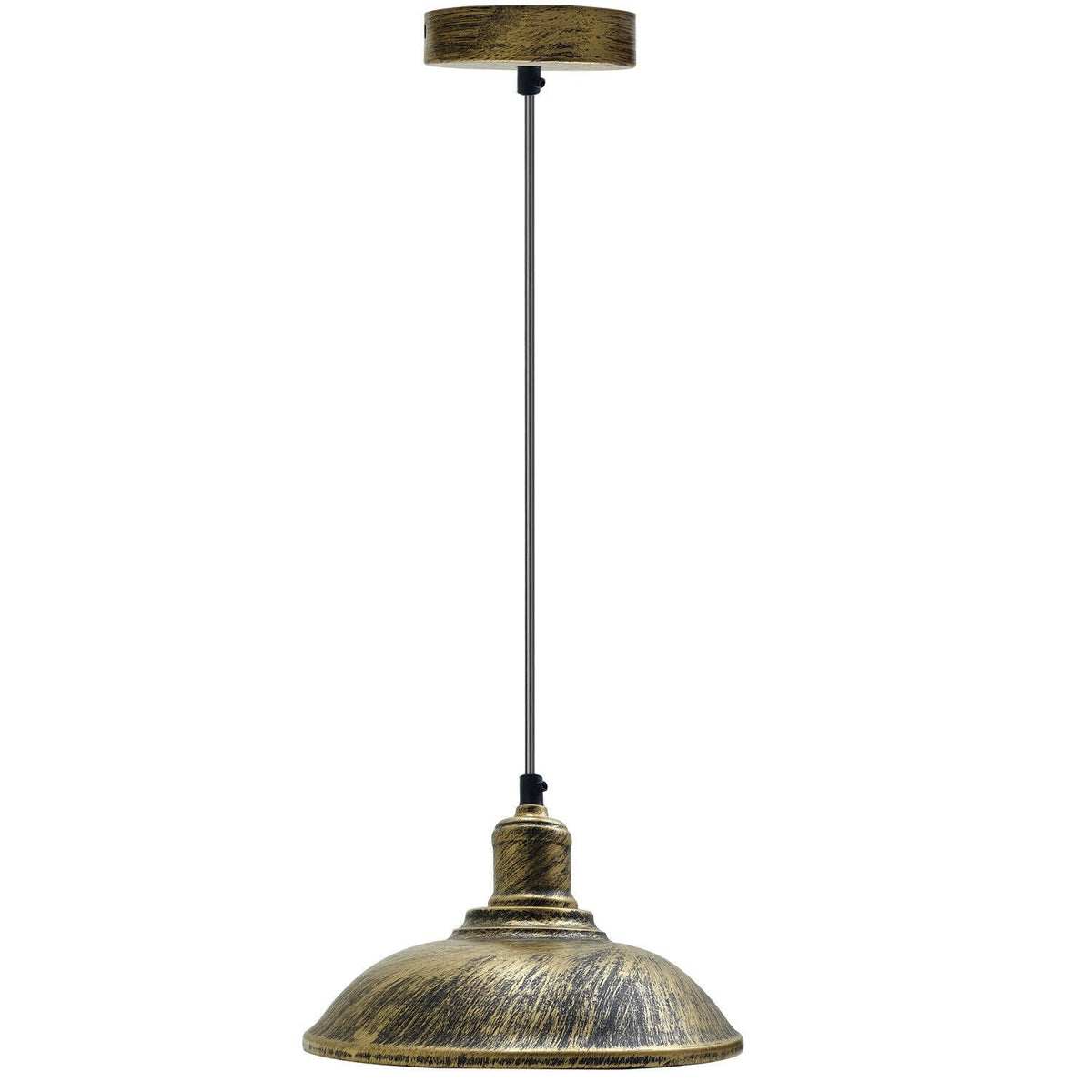 Retro Pendant Light Fitting – Brushed Brass or Copper, Many Shades - photo 68