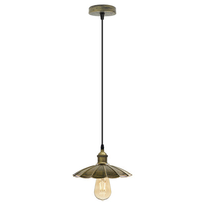 Retro Pendant Light Fitting – Brushed Brass or Copper, Many Shades - Brushed Brass, Lounge 22 cm Brushed Brass, Without Bulb