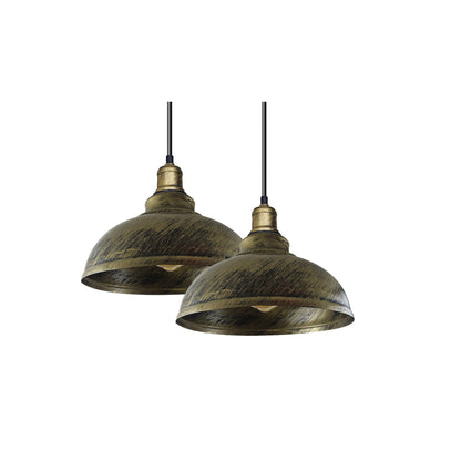 Retro Pendant Light Fitting – Brushed Brass or Copper, Many Shades - photo 18
