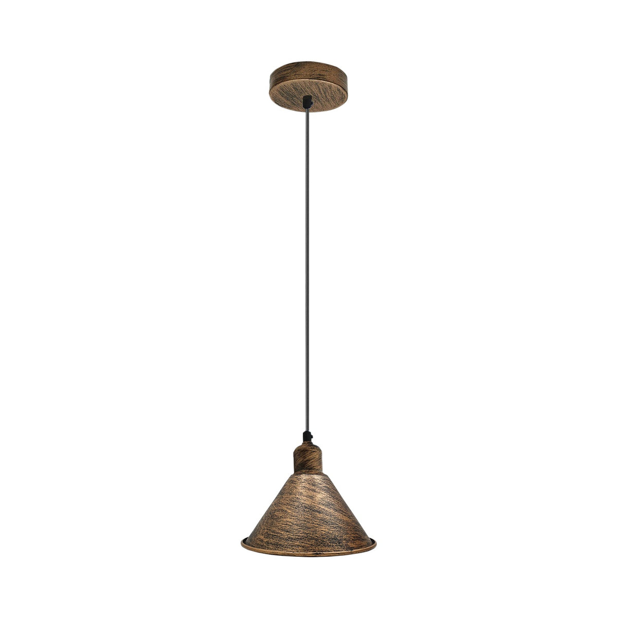 Retro Pendant Light Fitting – Brushed Brass or Copper, Many Shades - Brushed Copper, Small Cone 18 cm Brushed Copper, Without Bulb