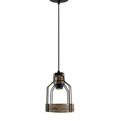 Retro Pendant Light Fitting – Brushed Brass or Copper, Many Shades - Brushed Copper, Bird Cage Brushed Copper, Without Bulb
