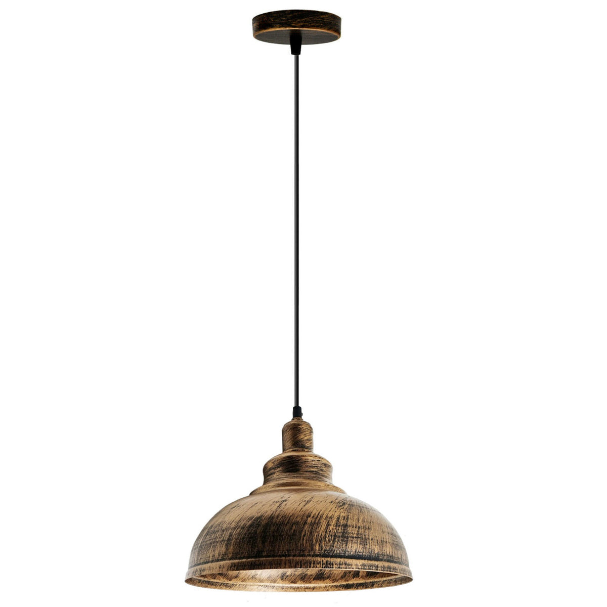 Retro Pendant Light Fitting – Brushed Brass or Copper, Many Shades - photo 33
