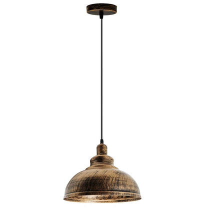 Retro Pendant Light Fitting – Brushed Brass or Copper, Many Shades - photo 33