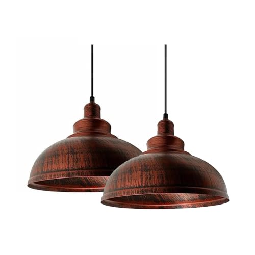 Retro Pendant Light Fitting – Brushed Brass or Copper, Many Shades - photo 19