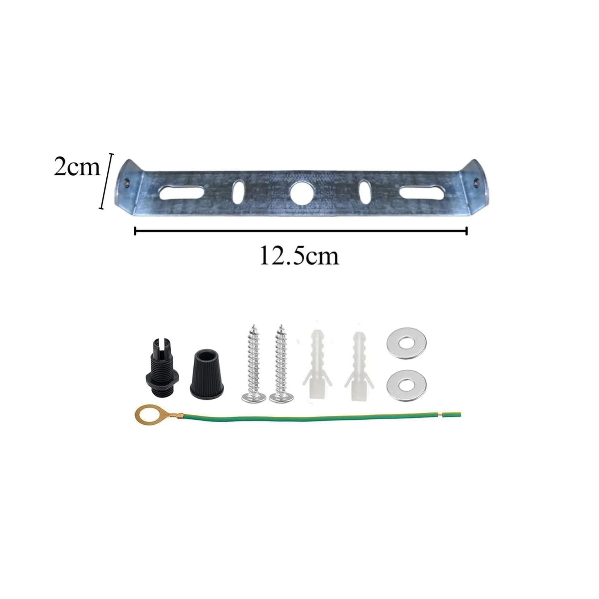 Ceiling Light Strap Bracket with Fixing Kit – 40 to 295 mm - 125 mm, Standard, Single
