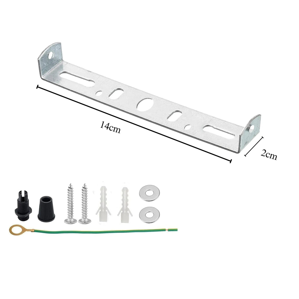 Ceiling Light Strap Bracket with Fixing Kit – 40 to 295 mm - 140 mm, Standard, Single