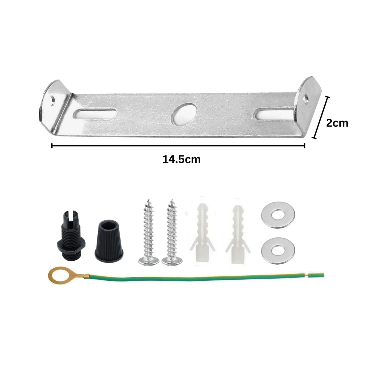 Ceiling Light Strap Bracket with Fixing Kit – 40 to 295 mm - 145 mm, Standard, Single