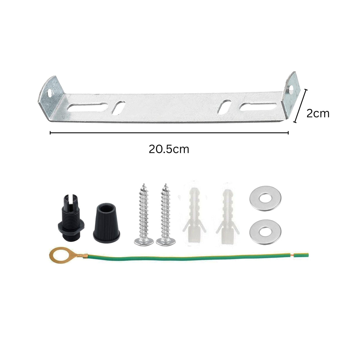 Ceiling Light Strap Bracket with Fixing Kit – 40 to 295 mm - 205 mm, Standard, Single