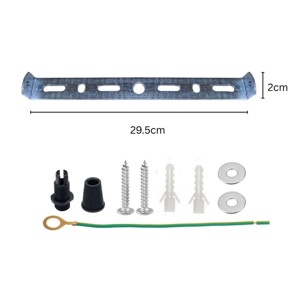 Ceiling Light Strap Bracket with Fixing Kit – 40 to 295 mm - 295 mm, Standard, Single