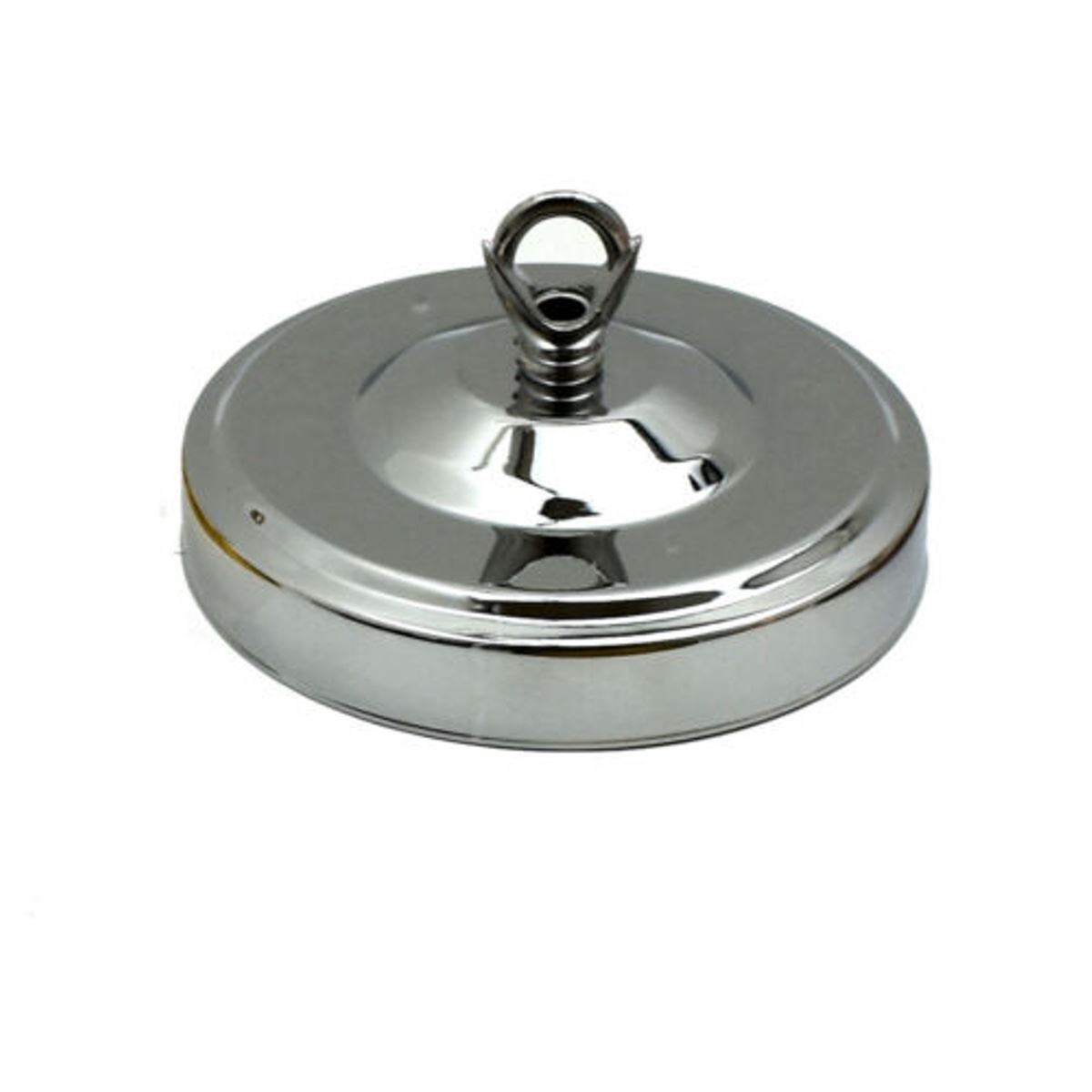 Ceiling Rose with Hook – Single or 2-9 Outlet Plates, 8 Finishes - 100 mm with Hook Ring, Chrome, Single