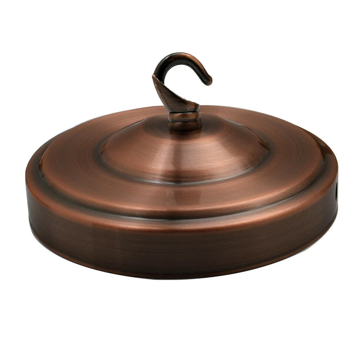 Ceiling Rose with Hook – Single or 2-9 Outlet Plates, 8 Finishes - 100 mm with Hook, Copper, Single